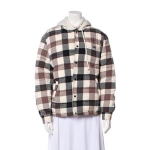 Kith Sterling Quilted Reversible Hoodie Plaid Print Puffer Jacket Coat
